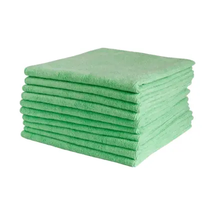 Micro Fibre Cloths Green Pk 10